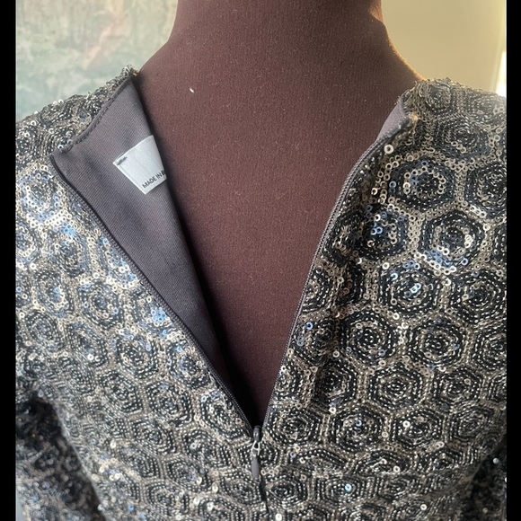 Slight A Line, Long Sleeve Sequin Dress, like new, very flattering! - Picture 5 of 8